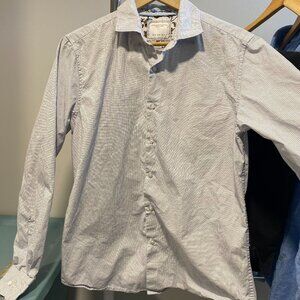 Soft White Patterned Men's Medium Button-down Denim & Flower Brand